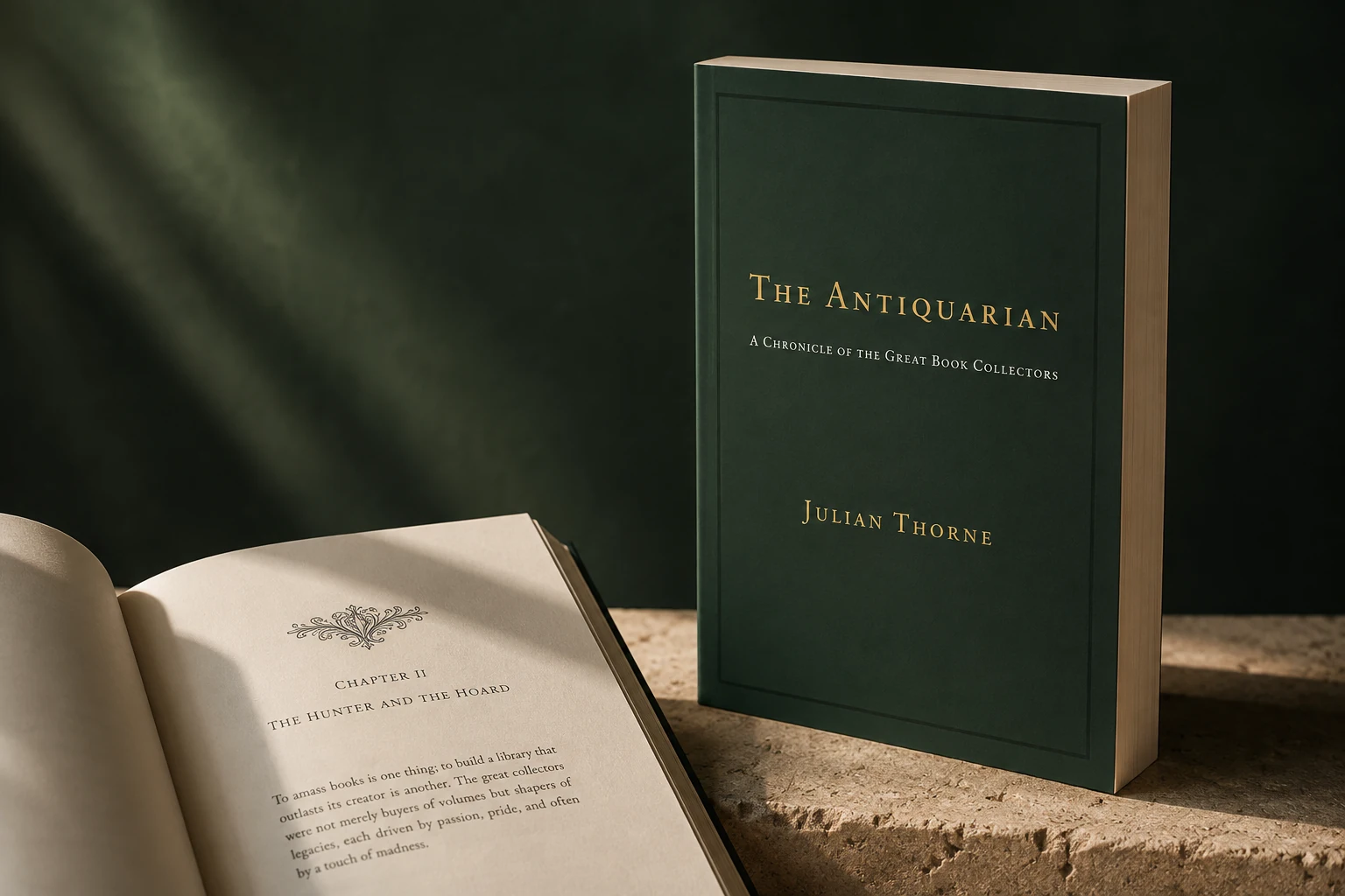 Penguin Folio & Literary Non-Fiction: illustrative mockup with a fictional book cover and open pages