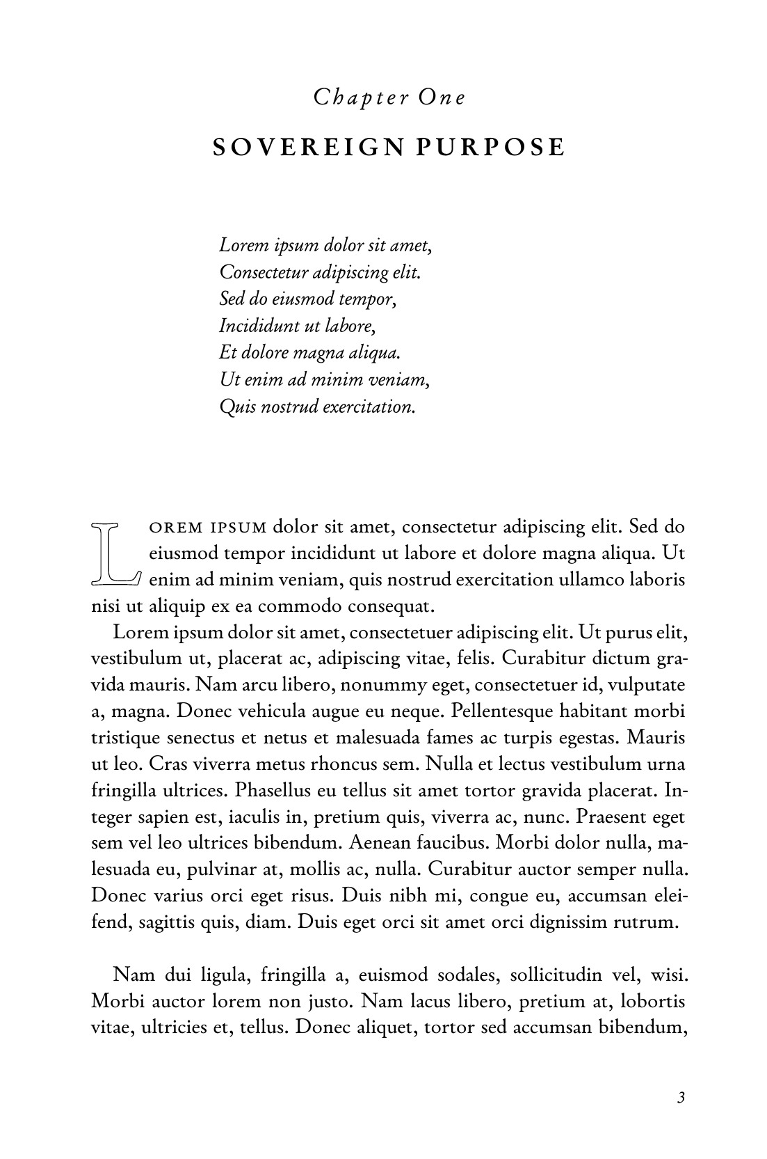 Actual Founders specimen chapter opening, with epigraph and outlined drop cap