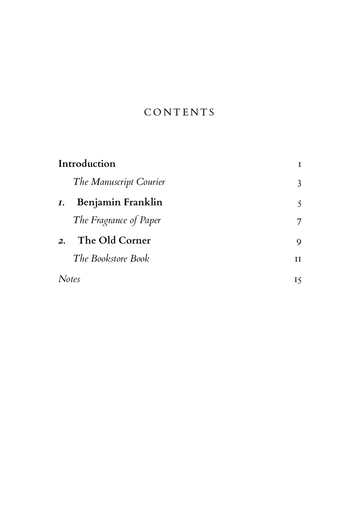 Narrative Table of Contents